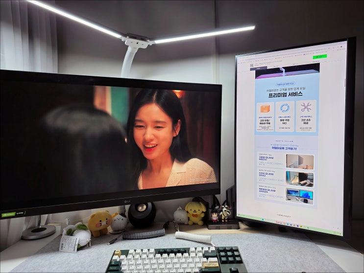  벽에 딱 붙여 쓰는 듀얼 모니터암 카멜마운트 DMADSS