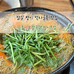 잠실 방이 먹자골목 맛집 미나리와 버섯이 듬뿍 들어간 샤브샤브, 등촌샤브칼국수 방이본점