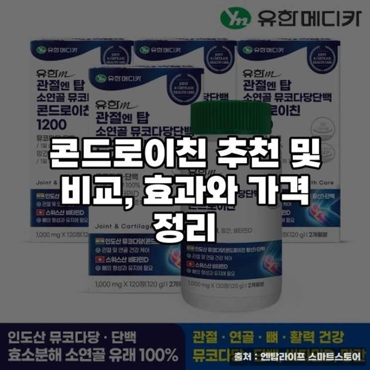 콘드로이친 추천 및 비교, 효과와 가격 정리
