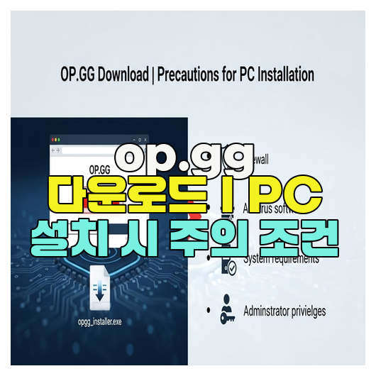  op.gg 다운로드｜PC 설치 시 주의 조건