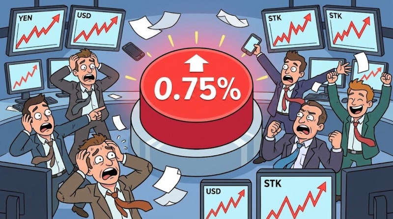 [속보] 일본은행(BOJ) 금리 인상, 0.75% 시대의 개막 : 우에다의 입에 쏠린 눈