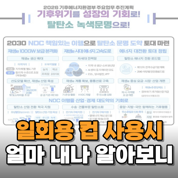  일회용 컵 사용 시 돈 받는다고 해서 알아보니