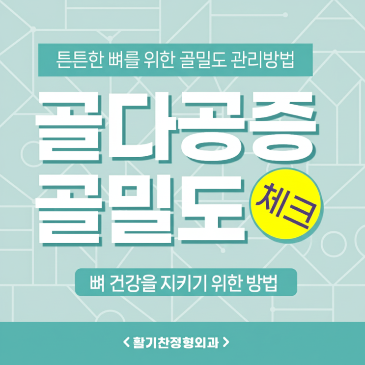  대조동골다공증, 침묵의 뼈 도둑 원인부터 골밀도 수치 보는 방법