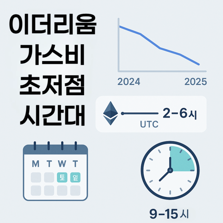  이더리움 가스비 초저점 구간 공략법(KST 저점 시간대·수수료 절감 루틴) 이더리움 가스비 가장 싸지는 시간대에 보내는 초보자 루틴 정리