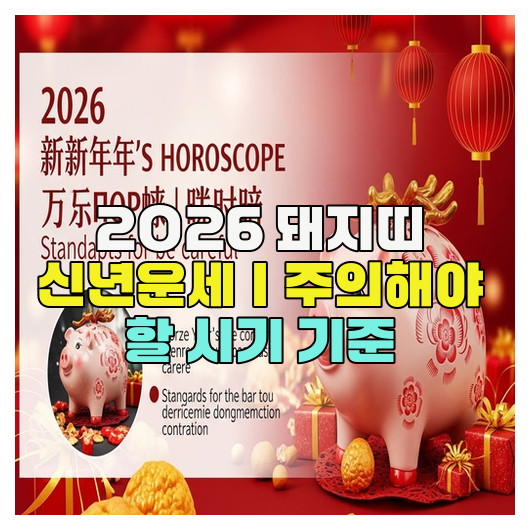  2026 돼지띠 신년운세｜주의해야 할 시기 기준