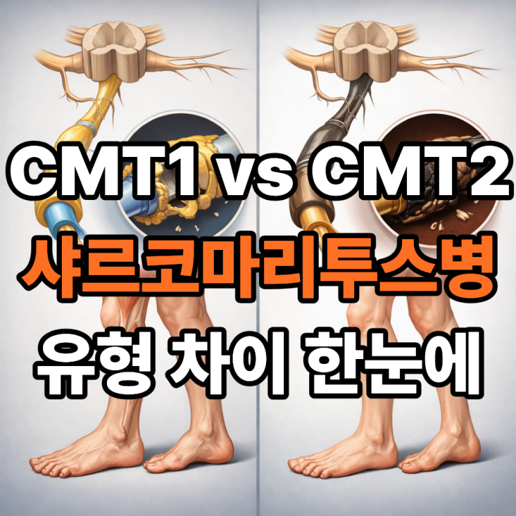   샤르코마리투스병 유형별 차이, CMT1·CMT2 비교 정리