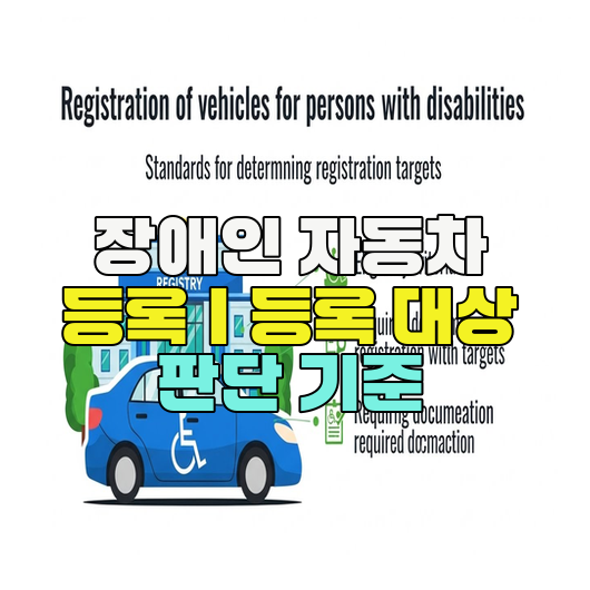  장애인 자동차 등록｜등록 대상 판단 기준