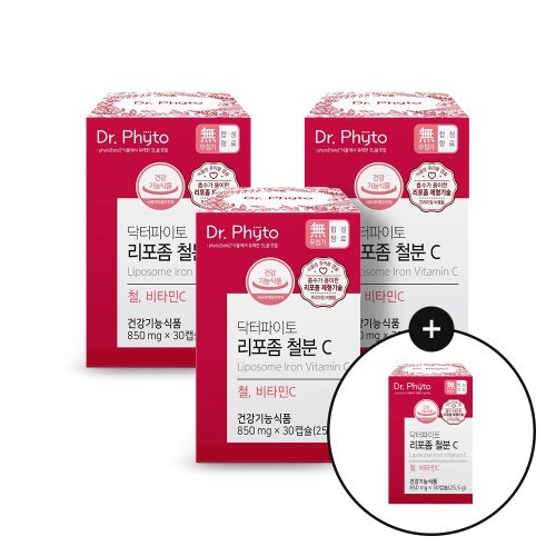 닥터파이토 리포좀 철분C 철분 비타민C 락토페린 30캡슐, 4개 어린이·여성·임산부까지 데일....