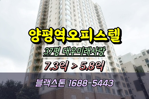  양평역대우미래사랑 경매 양평역오피스텔 37평 탑층