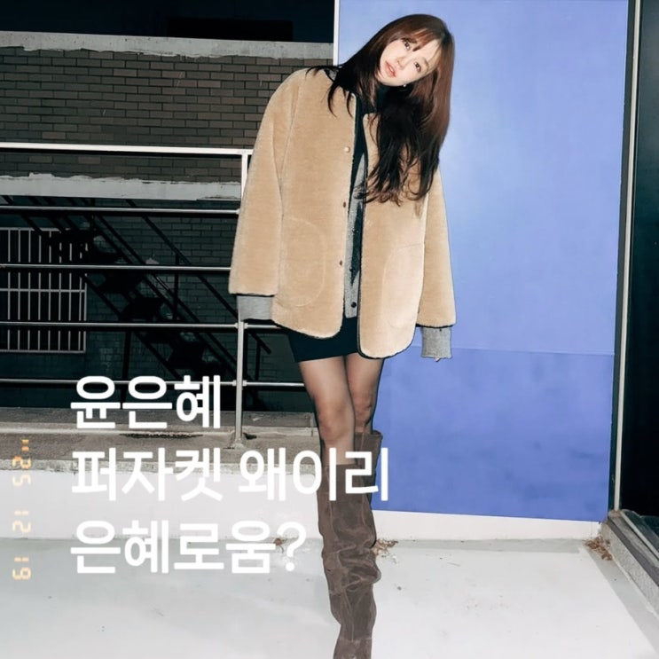  윤은혜 리버시블 베이지 퍼자켓 무스탕 가디건 부츠 정보