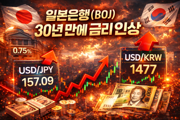 일본은행(BOJ), 30년 만에 기준금리 인상｜<b>엔화 약세</b> vs 금리... 