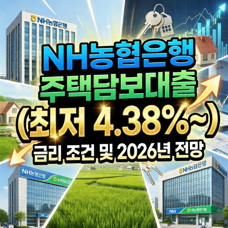  NH농협은행 주택담보대출 금리 조건 및 2026년 전망 (최저 4.38%~)