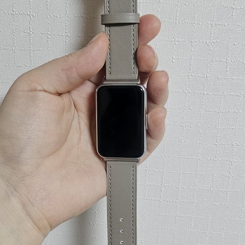 갤럭시핏3 SMAPP(삼전 인증) 스트랩 토프 색상 언박싱 | galaxy fit3 leather band taupe