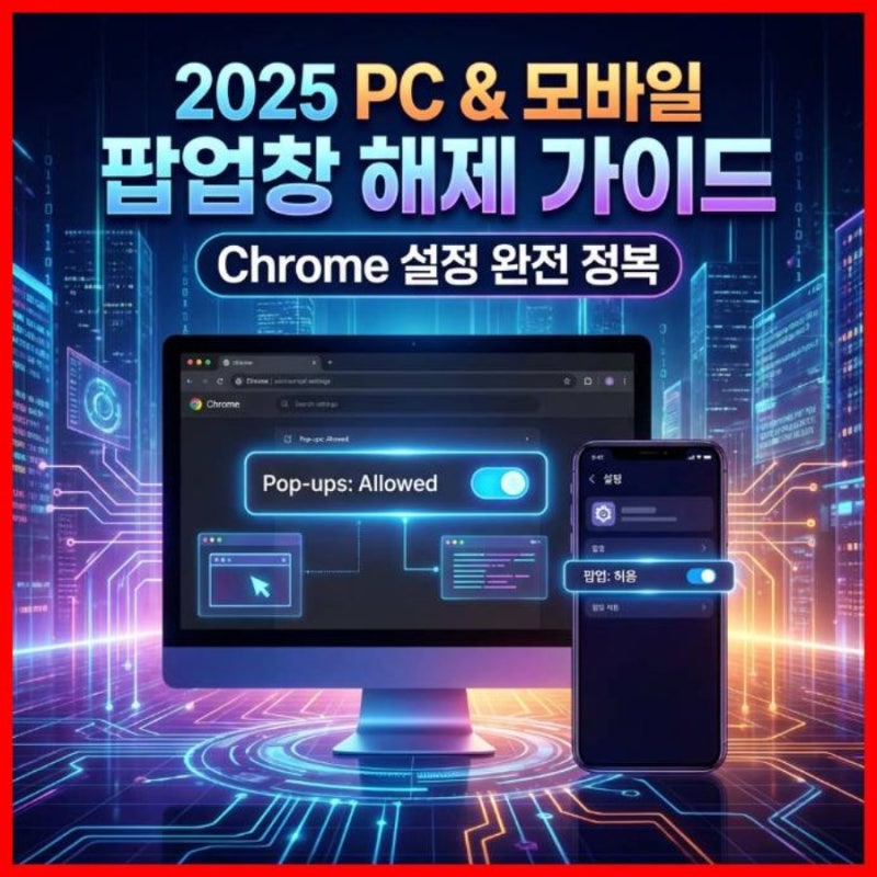 크롬 팝업창 차단 해제 PC 모바일 설정 방법