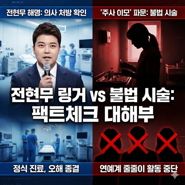  전현무 해명 "주사 이모와 무관"…박나래·키 활동 중단 사태와 결정적 차이 팩트체크