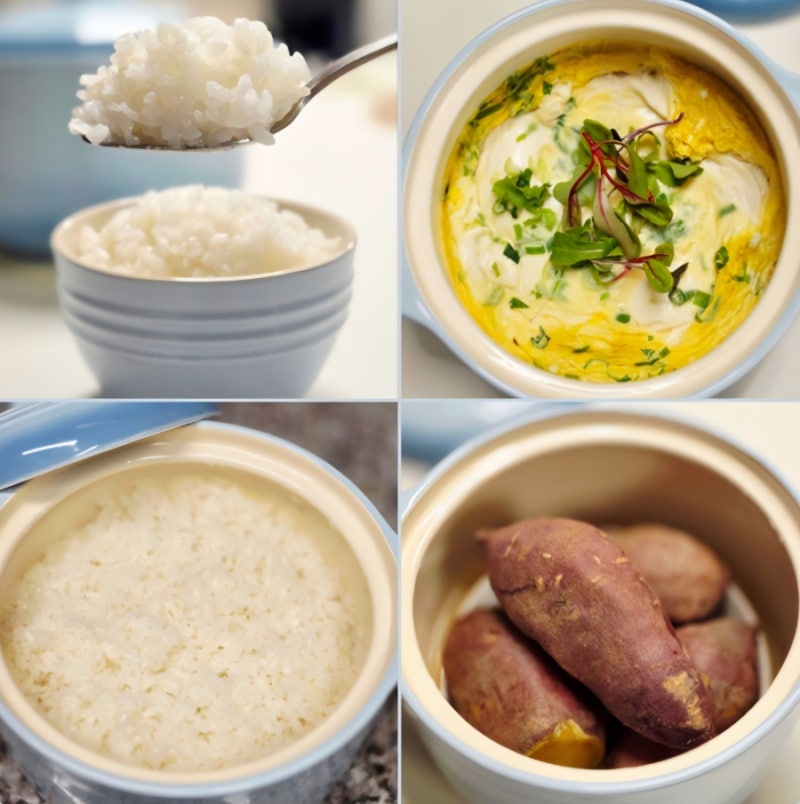 저당밥솥 세라믹 계란찜기 전자레인지 요리 저당밥 고구마 계란찜 만들기 렌지렌지