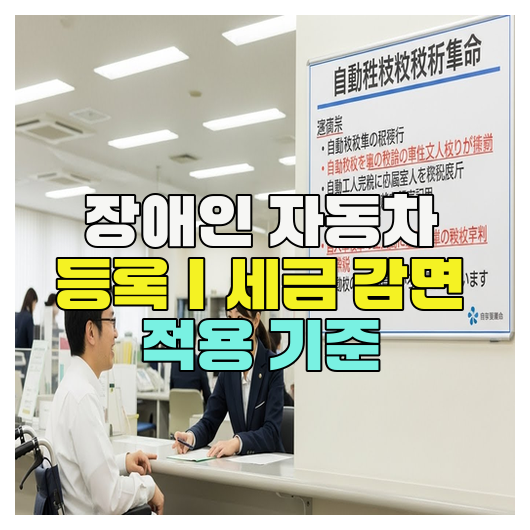  장애인 자동차 등록｜세금 감면 적용 기준
