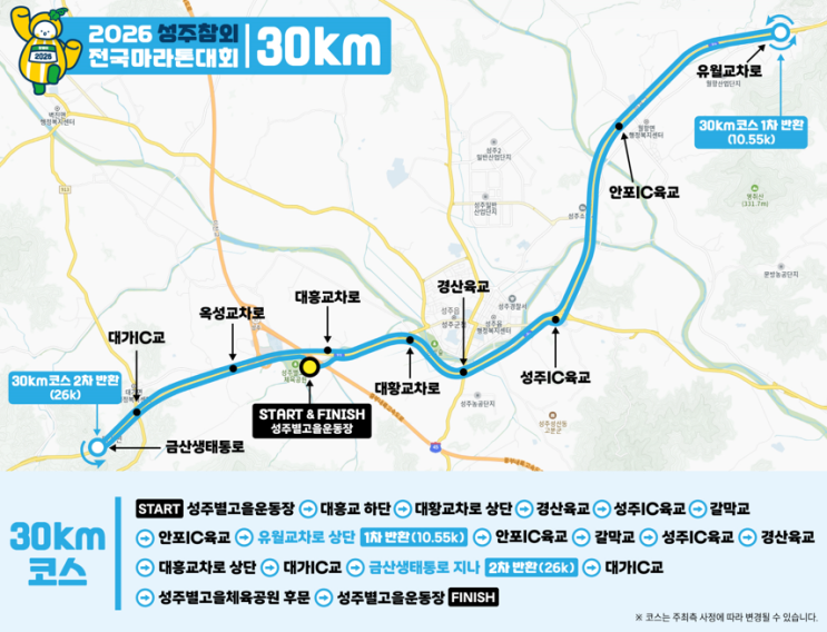  2026 경주벚꽃마라톤 접수실패_대신 2026 성주참외마라톤 30K 접수!