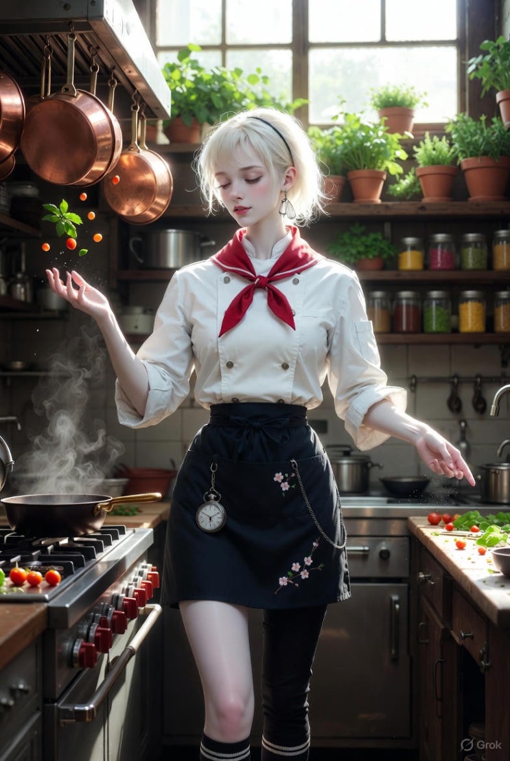  요리사 소녀 일러스트 모음