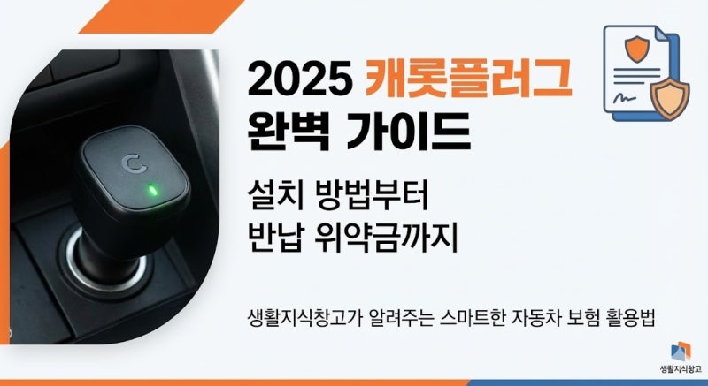 2025 캐롯플러그 완벽 가이드 주황색 불 해결법부터 SOS 사용법 및 반납 위약금 총정리