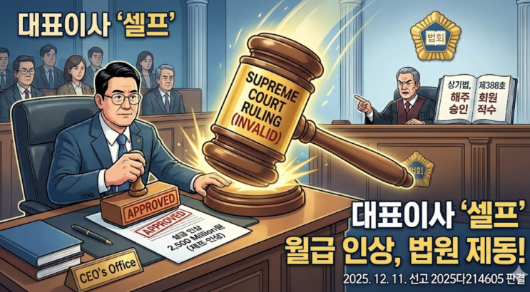  대법원 2025. 12. 11. 선고 2025다214605 판결 - "대표이사 월급, 사장님이 '셀프'로 정해도 될까요?"