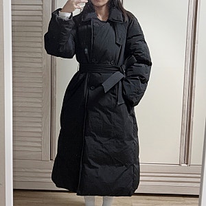 [온앤온] 기은세 정소민 착용한 트렌치 롱 구스 다운 넉넉한 여자 롱패딩 코트 추천