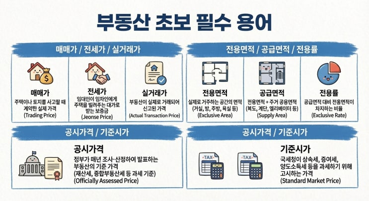  부동산 초보 필수 용어 정리｜매매가·전세가·실거래가 한 번에 이해하기