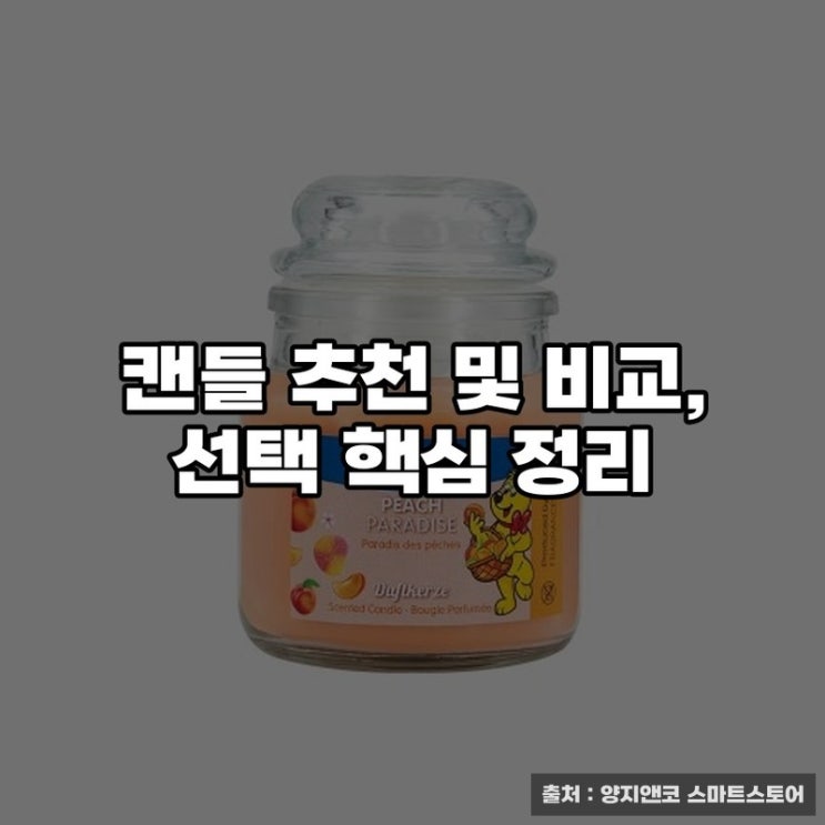  캔들 추천 및 비교, 선택 핵심 정리