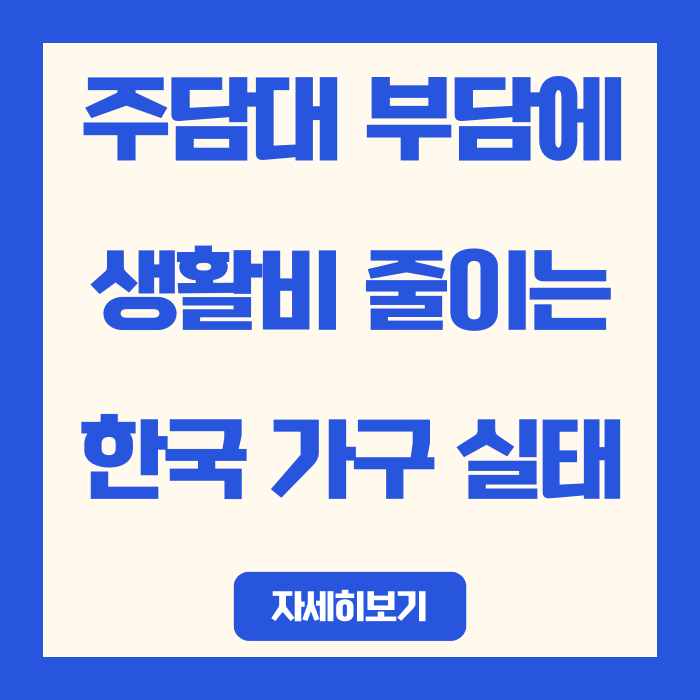  가계부채 1,968조원의 비밀: 부동산 대출 원리금 부담