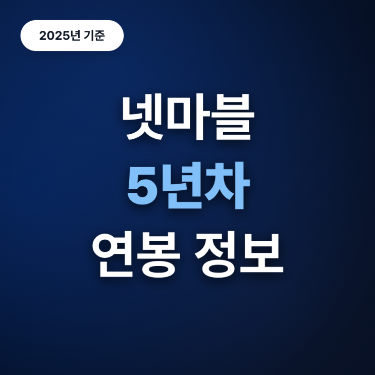  넷마블 5년차 연봉 수준은? (25년 데이터사이언스)