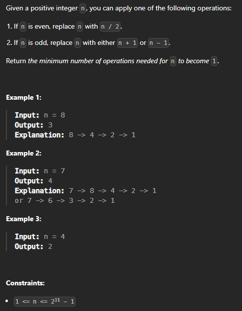  JAVA_LeetCode 397_Integer Replacement