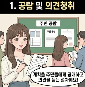  공람 의견청취 및 인가 여부 통보 의미와 고시 절차
