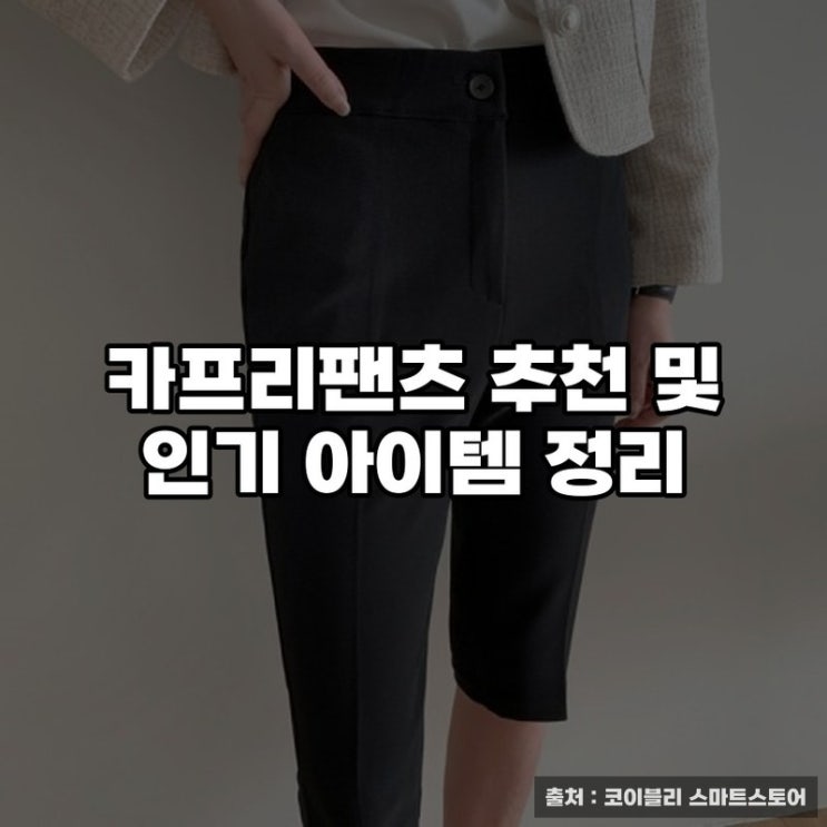  카프리팬츠 추천 및 인기 아이템 정리