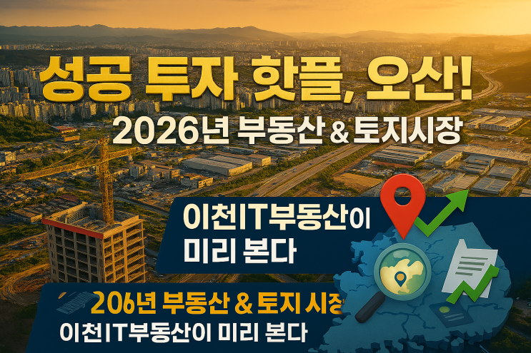   이천IT부동산: 2026 오산시 '부동산X토지 시장' 전망! 수도권 남부 핵심을 꿰뚫다!