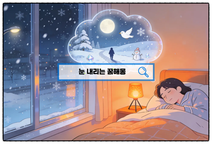  눈이 펑펑 내리는 꿈해몽 눈 오는 꿈은 길몽일까 흉몽일까?(눈 꿈 총정리)