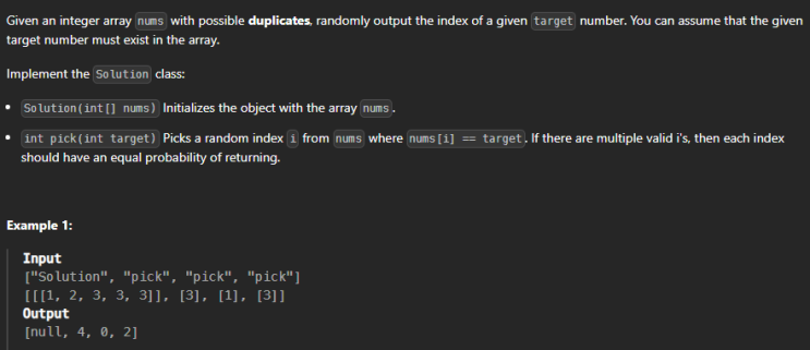  JAVA_LeetCode 398_Random Pick Index