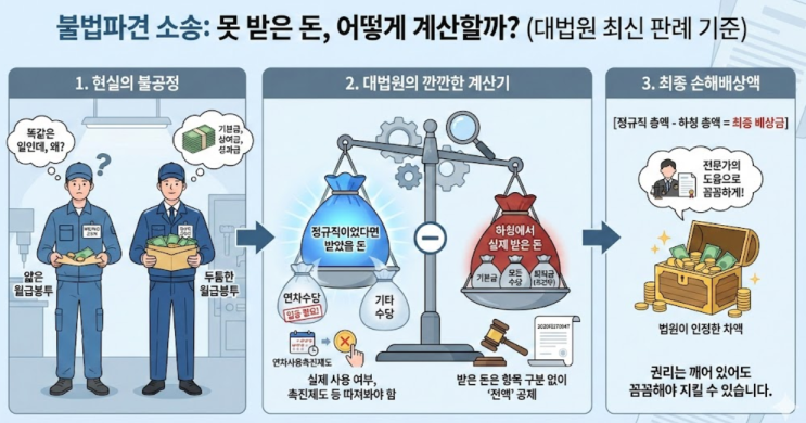 대법원 2025. 12. 11. 선고 2020다270947 판결 - "불법파견 소송, 못 받은 돈 계산은 꼼꼼하게"