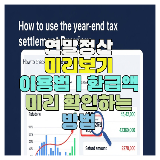  연말정산 미리보기 이용법｜환급액 미리 확인하는 방법