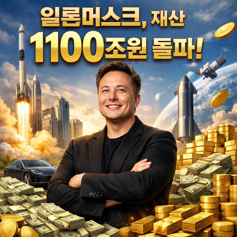 머스크 재산 1105조원, 인류사상 첫 '조만장자'