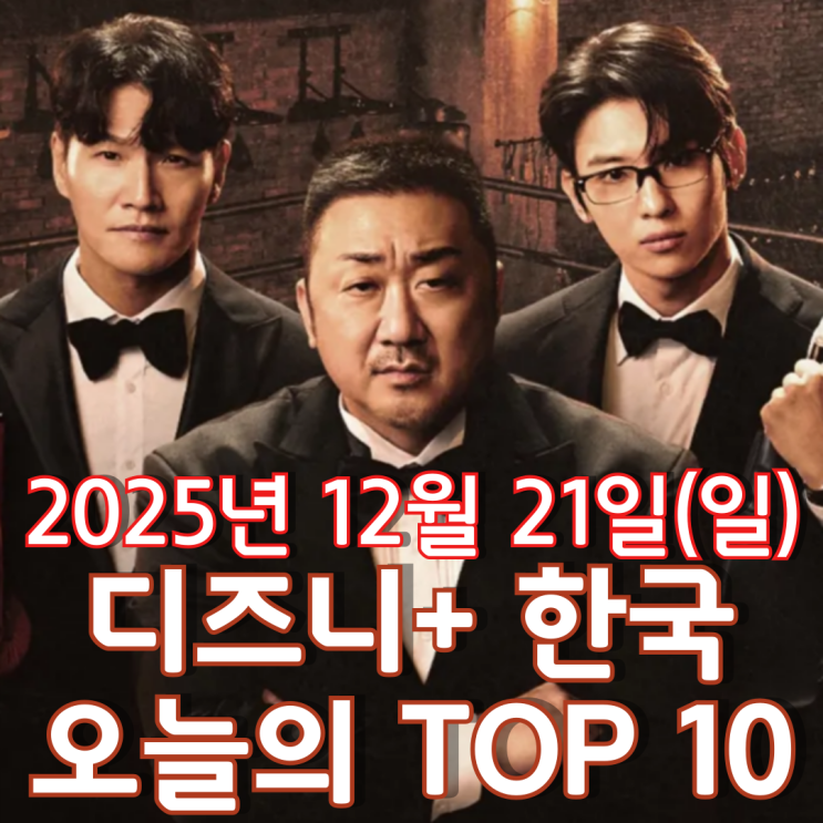  [디즈니+ 한국] 오늘의 TOP 10 - 2025년 12월 21일(일)
