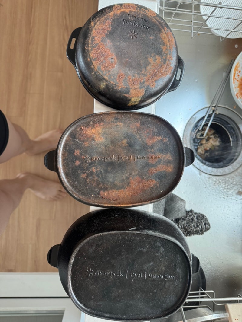 주물 시즈닝하기, 스노우피크 콤보더치듀오 밥솥 후기