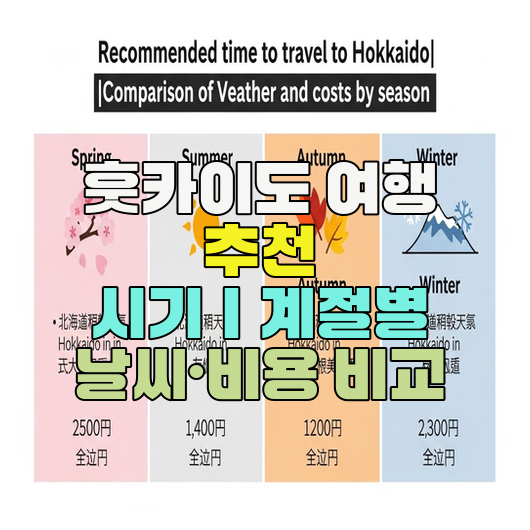  훗카이도 여행 추천 시기｜계절별 날씨·비용 비교