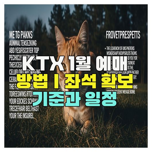  KTX 1월 예매 방법｜좌석 확보 기준과 일정