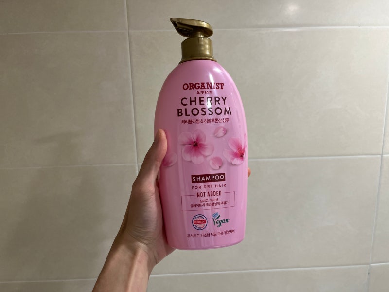 체리 향 가득! 큼지막한 대용량! 오가니스트 엘라스틴 체리블라썸 수분 영양 샴푸 솔직 후기!