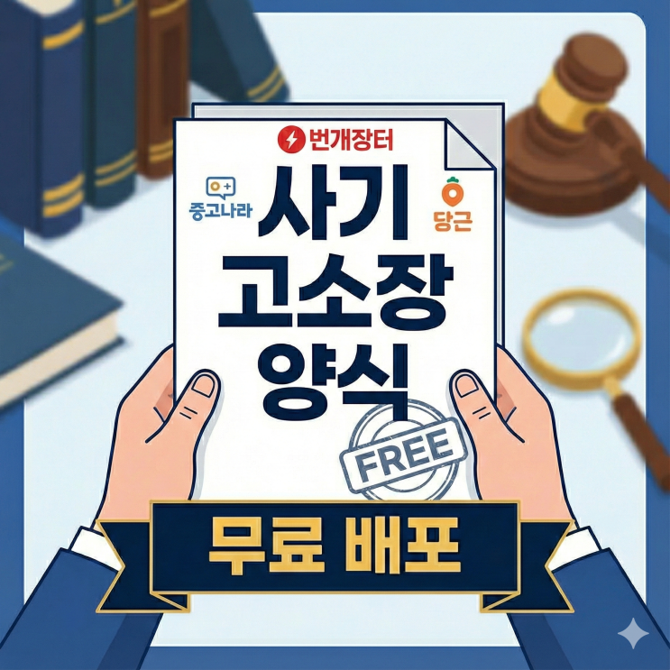  [고소장 양식 무료 배포] 중고나라&당근&번개장터 소액사기 고소, 접수