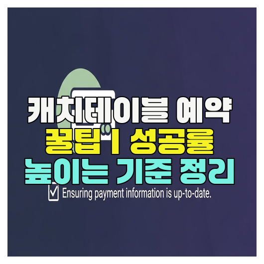  캐치테이블 예약 꿀팁｜성공률 높이는 기준 정리