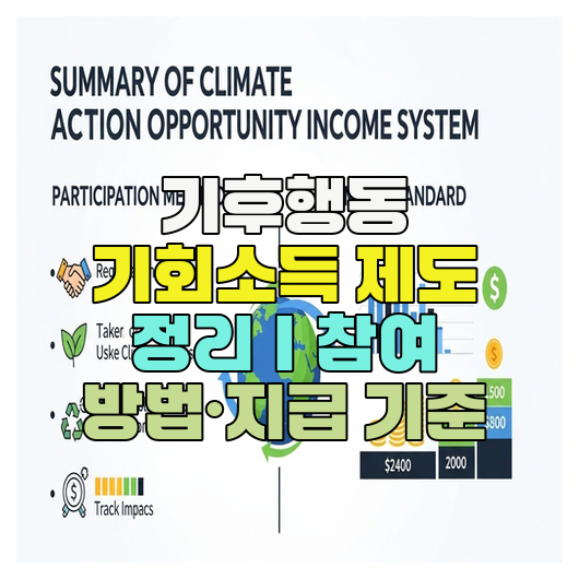  기후행동 기회소득 제도 정리｜참여 방법·지급 기준