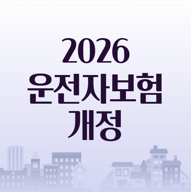  2026년 운전자보험 개정내용 운전자 보험비교 조회