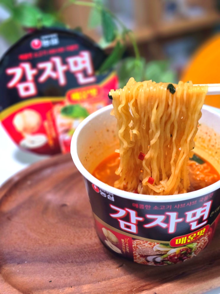  농심 감자면 매운맛 라죽 편의점 레시피 해장 컵라면 추천