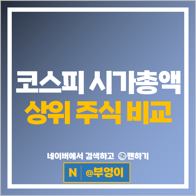 코스피 시가총액 순위 상위 주식 : 삼성전자 SK하이닉스 주가 배당금